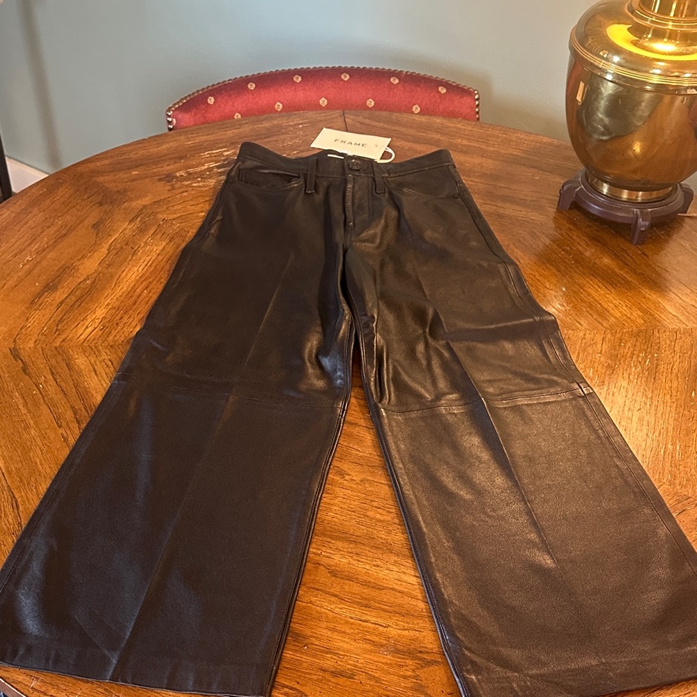 FRAME Denim Black Leather Pants